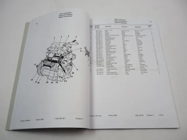 Eicher 3253 Königstiger 74 Ersatzteilliste Teilekatalog Parts Book