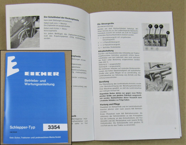 Eicher 3354 Schlepper Betriebsanleitung 1977