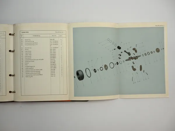 Eicher ED40 mit 40 PS Schlepper Ersatzteilliste Ersatzteilkatalog 1957 Ausgabe A