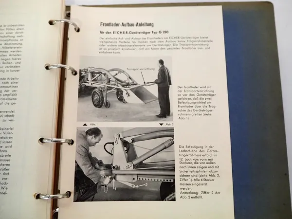 Eicher G280 Geräteträger & Arbeitsgeräte Betriebsanleitung Original Bedienung