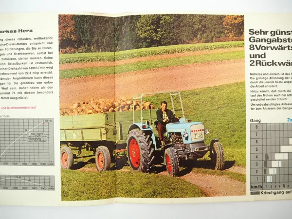 Eicher Mammut 74 Typ 3353 Traktor mit 55 PS Prospekt 1973