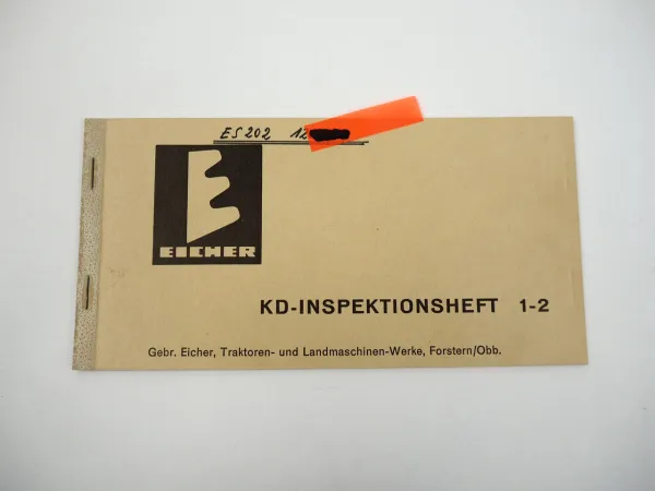 Eicher Traktoren Inspektionsheft Wartungsheft unbenutzt 1969