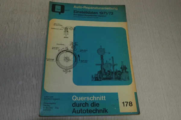 Einstelldaten PKW 1971 1972 Reparaturanleitung Bucheli 178