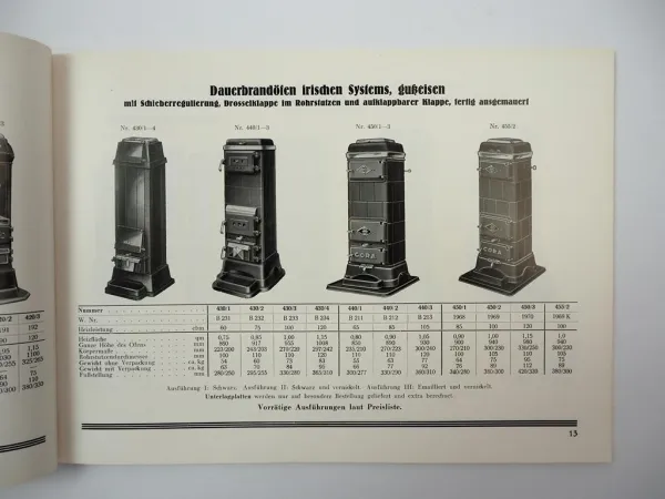 Eisen Fuchs GmbH Stuttgart Ofen Katalog Nr. 275 ca. 1930/40er Jahre