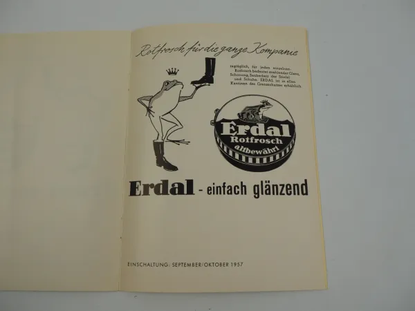 Erdal Schuhpflegemittel Insertion Zeitung Bundeswehr Grenzschutz 1957