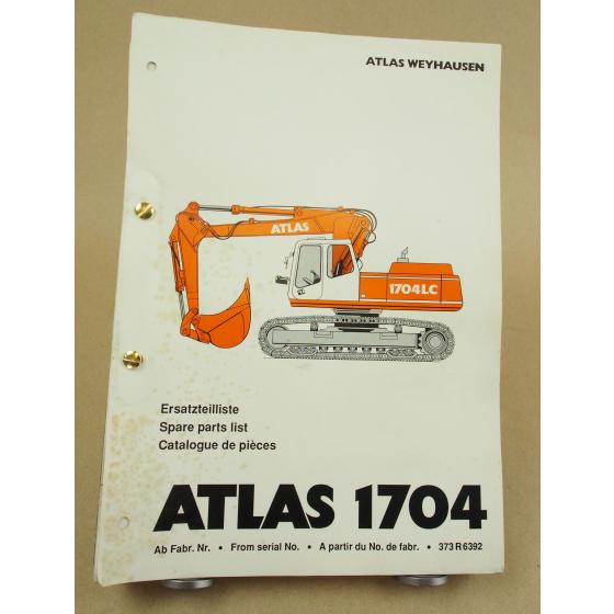 Ersatzteilkatalog Atlas 1704 Bagger Ersatzteilliste Parts List Pieces Rechange
