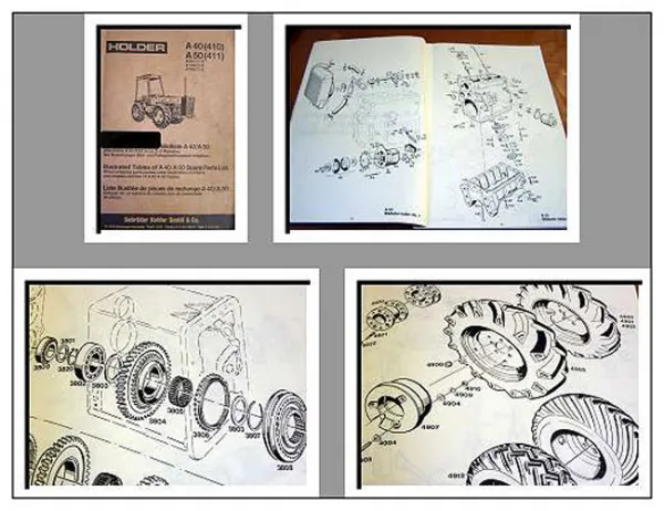 Ersatzteilkatalog Holder A40 / 410, A50 / 411 Traktor Ersatzteilliste