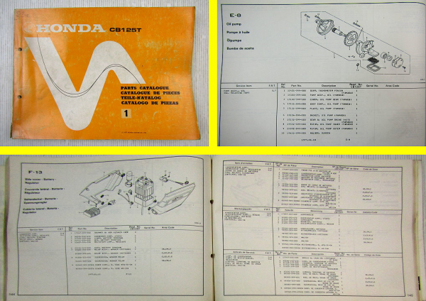 Ersatzteilkatalog Honda CB125T Twin Parts List Teile-Katalog Catalogo de Piezas