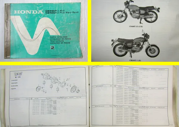 Ersatzteilkatalog Honda CB250T CB400T TZ TI TII Parts List Ersatzteilliste 1978