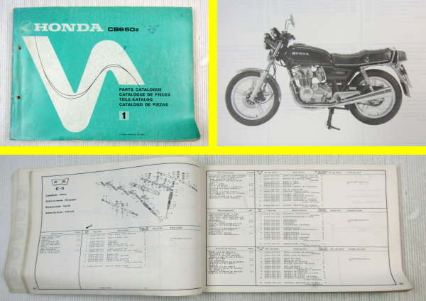 Ersatzteilkatalog Honda CB650z Parts Catalogue Ersatzteilliste 1978