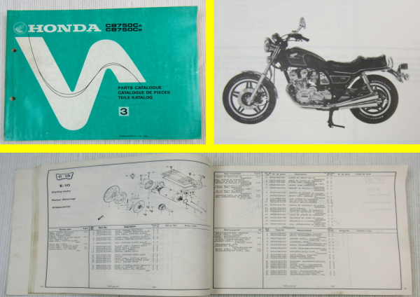 Ersatzteilkatalog Honda CB750 CA / CB Parts List Ersatzteilliste 1980
