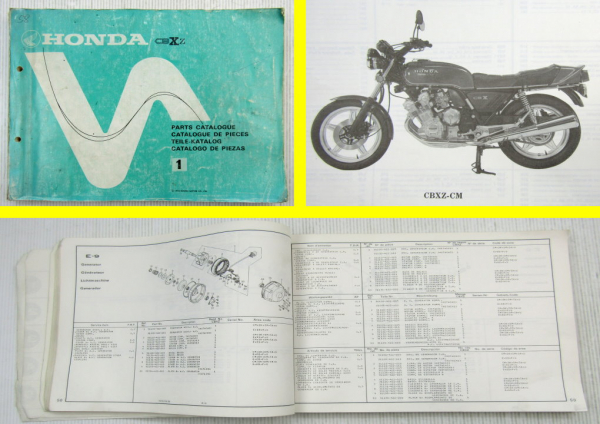 Ersatzteilkatalog Honda CBXZ CBX1000 Super Sport Parts List Ersatzteilliste 1978