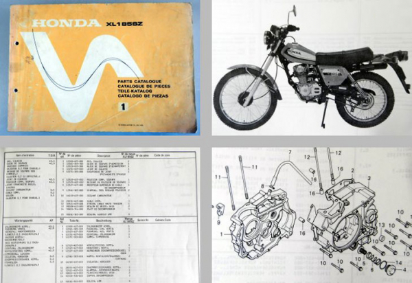 Ersatzteilkatalog Honda XL185SZ Parts List Ersatzteilliste 1978