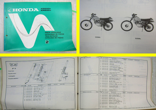 Ersatzteilkatalog Honda XR500 Z / A Parts Catalogue Ersatzteilliste 1979