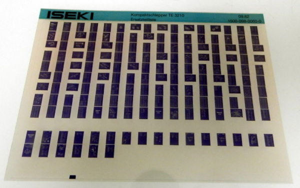 Ersatzteilkatalog Iseki TE3210 Kompaktschlepper Ersatzteilliste 9.1982