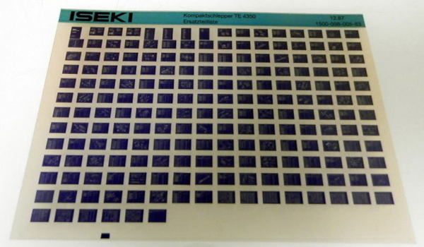 Ersatzteilkatalog Iseki TE4350 Kompaktschlepper Ersatzteilliste 12.1987