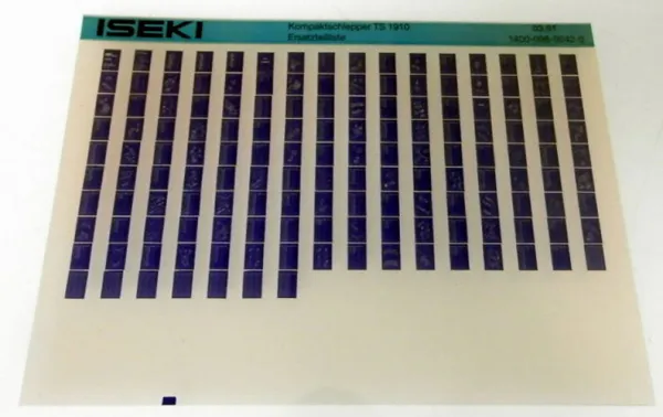 Ersatzteilkatalog Iseki TS1910 Kompaktschlepper Ersatzteilliste 3.1981