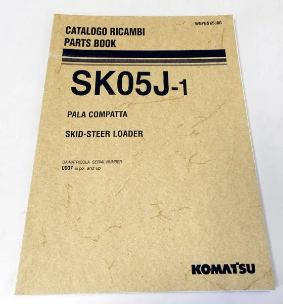 Ersatzteilkatalog Komatsu SK05J-1 Skid-Steer Loader Parts book 2005