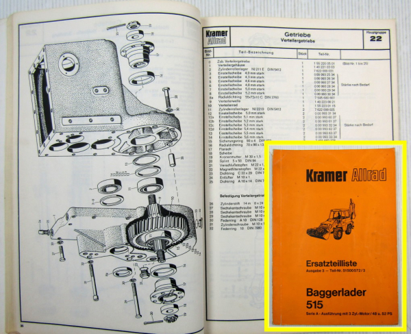 Ersatzteilkatalog Kramer Allrad 515 Serie A 48/52 PS Ersatzteilliste 1972