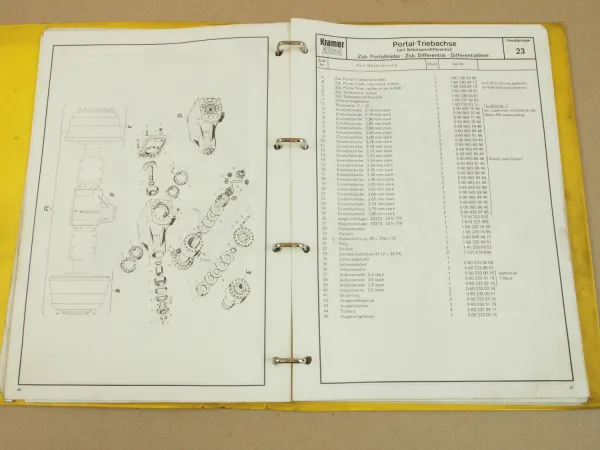 Ersatzteilkatalog Kramer Allrad 811 Schaufellader Ersatzteilliste um 1974