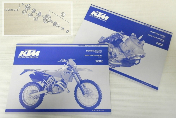 Ersatzteilkatalog KTM 125 200 SX MXC EXC SGP-GS 2002 Ersatzteilliste Spare Parts