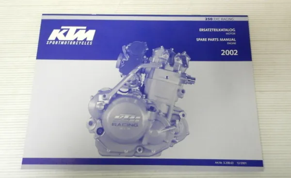 Ersatzteilkatalog KTM 250 EXC Racing 2002 Ersatzteilliste Motor Parts List