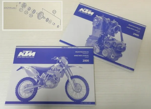 Ersatzteilkatalog KTM 400 520 SX EXC Racing 2000 Ersatzteilliste Parts List