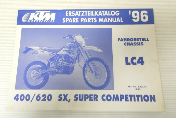 Ersatzteilkatalog KTM 400 620 SX Super Competition 1996 Ersatzteilliste Parts
