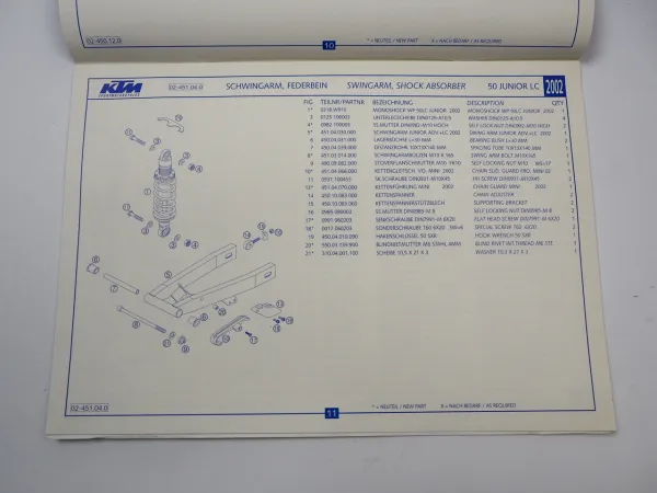 Ersatzteilkatalog KTM 50 SX Pro Junior Senior LC 2002 Ersatzteilliste Parts List
