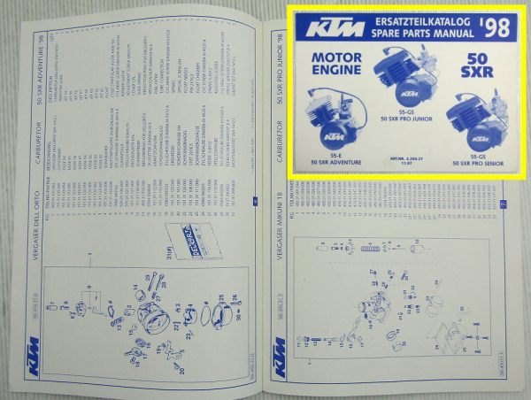 Ersatzteilkatalog KTM 50SXR S5-E S5-GS 1998 Ersatzteilliste Motor Parts List