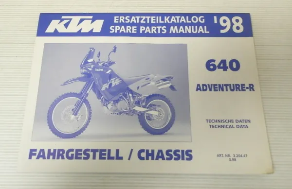 Ersatzteilkatalog KTM 640 Adventure-R 1998 Ersatzteilliste Parts List