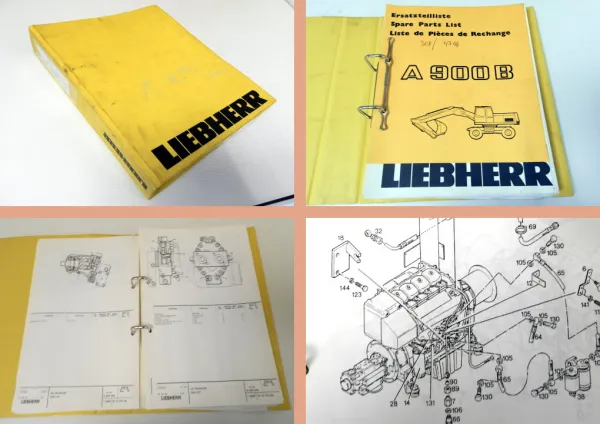 Ersatzteilkatalog Liebherr A900B Typ 308 Bagger Ersatzteilliste Parts List 1990