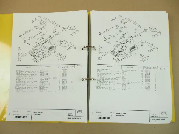 Ersatzteilkatalog Liebherr R932 HDS Ersatzteilliste Spare Parts List 1994