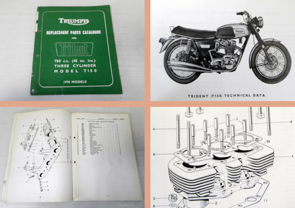 Ersatzteilkatalog Triumph Trident T150 1970 Parts Catalogue
