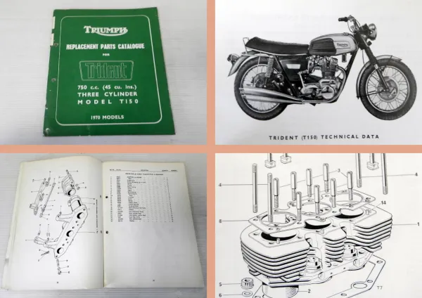 Ersatzteilkatalog Triumph Trident T150 1970 Parts Catalogue Triumph Motor Company LTD England Fachliteraturversand Angerer