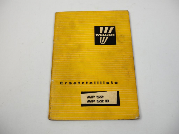 Ersatzteilkatalog Welger AP52 AP52D Aufsammelpresse Ersatzteilliste 1975