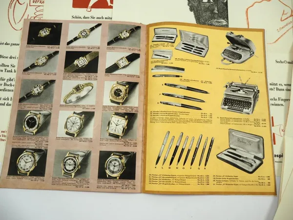 Esso Benzin Öl Tankstelle Verkaufswettbewerb 1958 Fragebogen Prämienkatalog