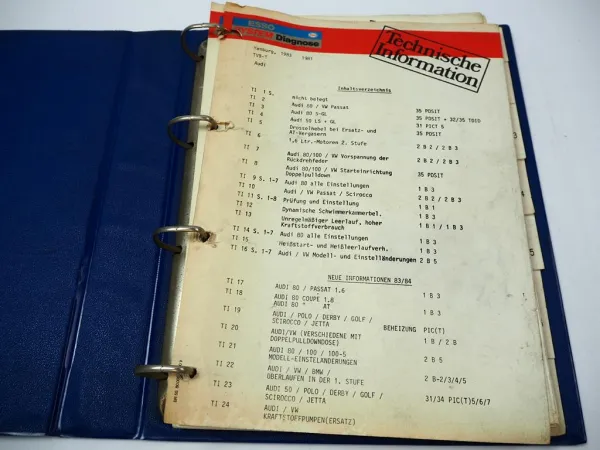 Esso System Diagnose Technische Information & Technisches Training Motortechnik