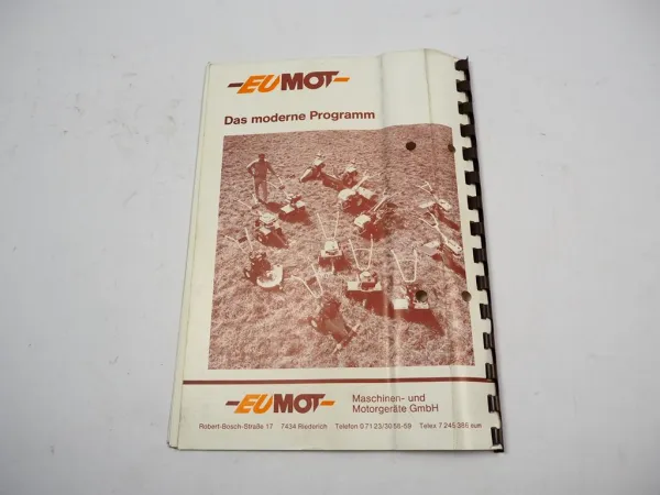 Eumot Motorhacke H 150 Betriebsanleitung Ersatzteilliste ca. 80er Jahre