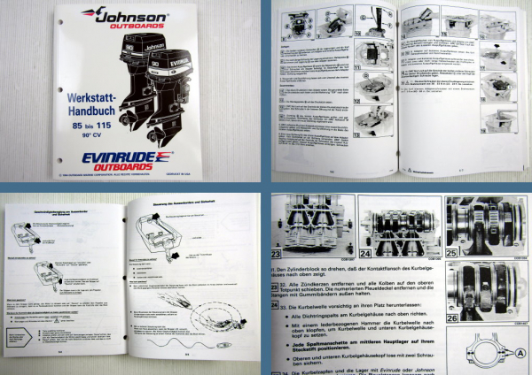 Evinrude Johnson 85 88 90 100C 112 115 EO 90 CV Außenborder Werkstatthandbuch