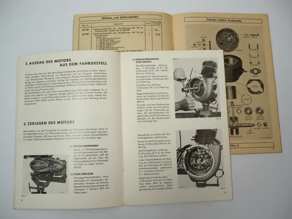 F&S Sachs 200 LD LDR Motor Werkstatthandbuch Reparaturanleitung Ersatzteilliste