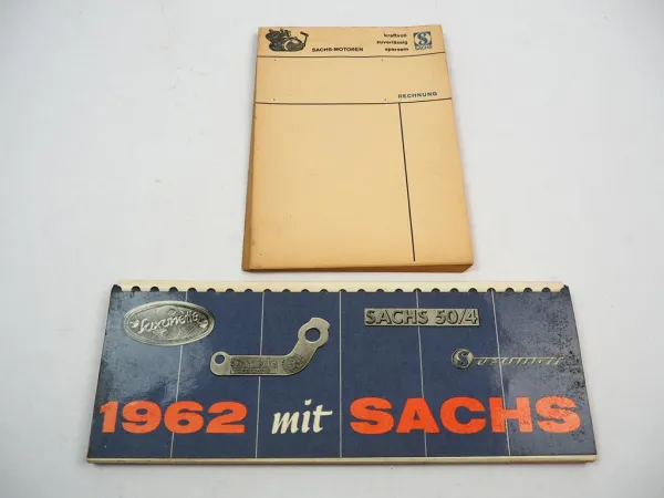 F&S Sachs Original Rechnungsblock Wochenkalender mit Produktbeschreibungen 1962