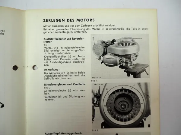 F&S Sachs Stamo 76 RM Motor für Rasenmäher Werkstatthandbuch Reparatur 1966