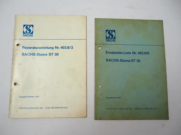 F&S Sachs Stamo ST30 Motor Werkstatthandbuch Reparatur Ersatzteilliste 1971/73