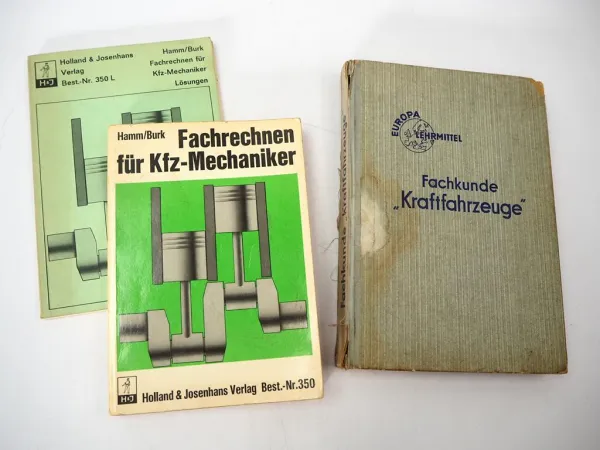 Fachkunde Kraftfahrzeuge + Fachrechnen für KFZ-Mechaniker 1960/70er Jahre