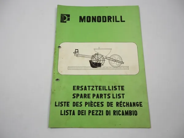 Fähse Monodrill Einzelkorn Sämaschine Ersatzteilliste 1970er Jahre