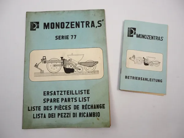 Fähse Monozentra S Serie 77 Sämaschine Betriebsanleitung Ersatzteilliste