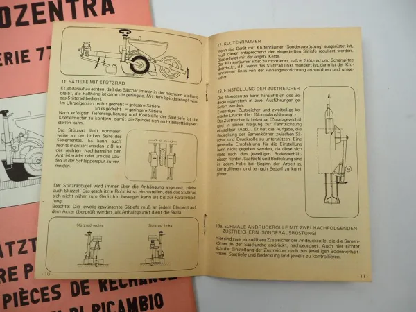 Fähse Monozentra Serie 77 Sämaschine Betriebsanleitung Ersatzteilliste