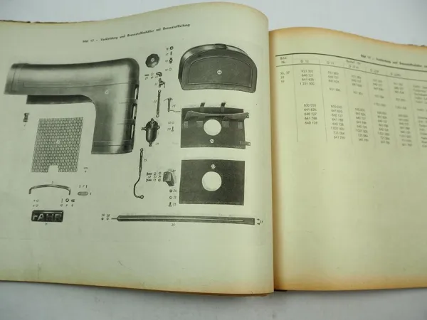 Fahr D12 D17 D17H D22P D22PH Ersatzteilliste Ersatzteilkatalog 1953