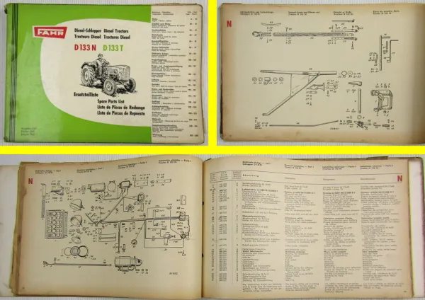 Fahr D133 N und D133 T Dieselschlepper Ersatzteilliste 1960 Ersatzteilkatalog
